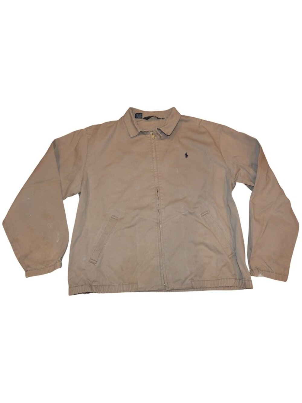 Vintage 90s Polo Ralph Lauren Bayport Jacket Khaki Coat Large Made in USA
